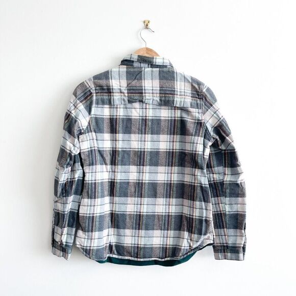 Woolrich Women's Shacket Fleece Lined Blue Flannel Plaid Snap Up Small - Picture 4 of 8